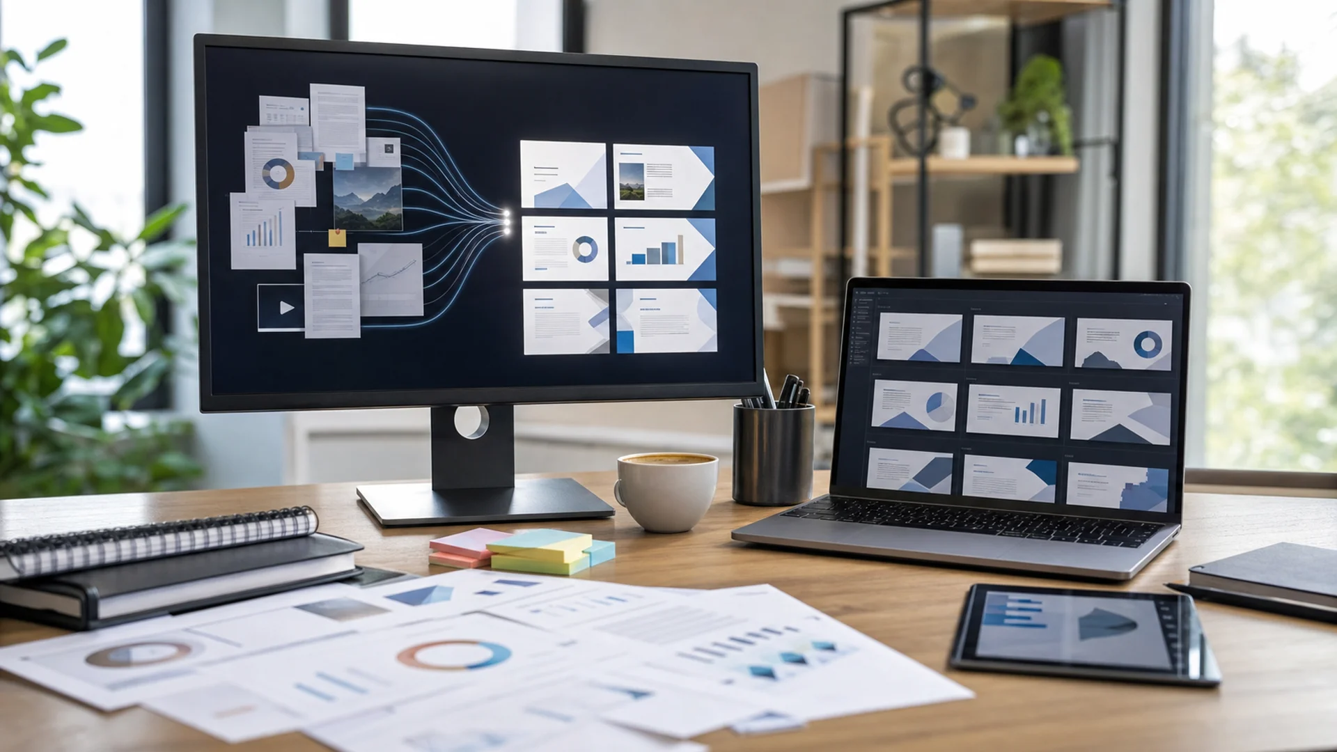 Un poste de createur realiste ou des sources deviennent un deck de presentation
