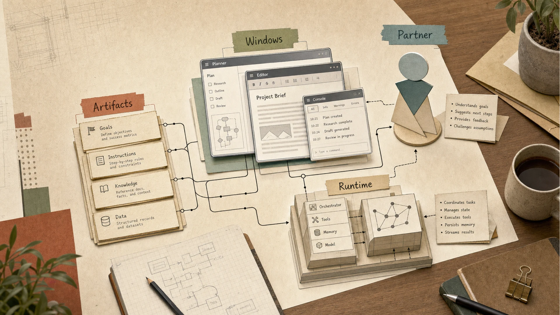 The AI Workspace After Chat: Artifacts, Multi-Window Context, and Virtual Partners