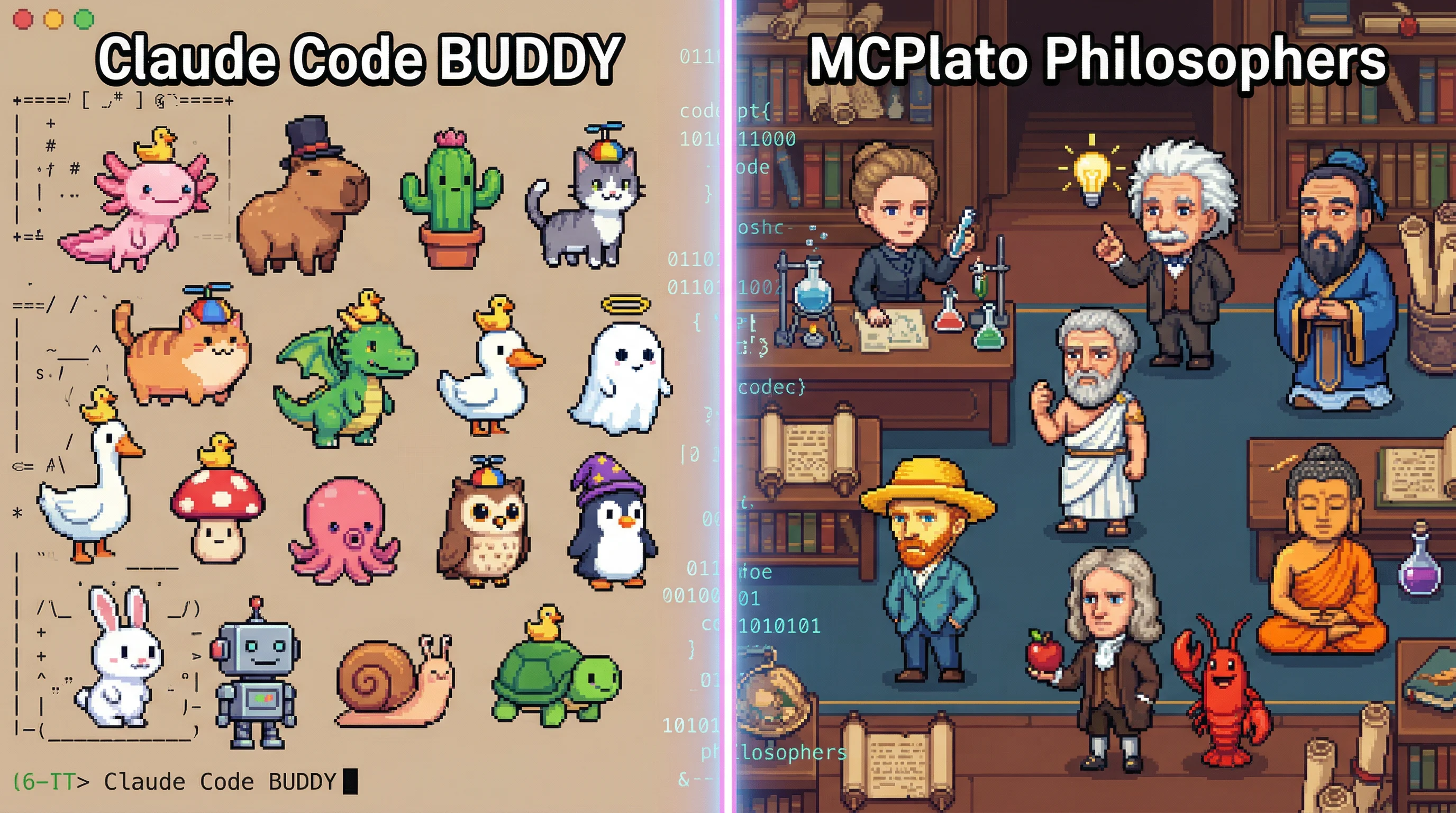 From Claude Code's BUDDY to MCPlato's Philosophers: AI Mascots Battle for Developer Hearts