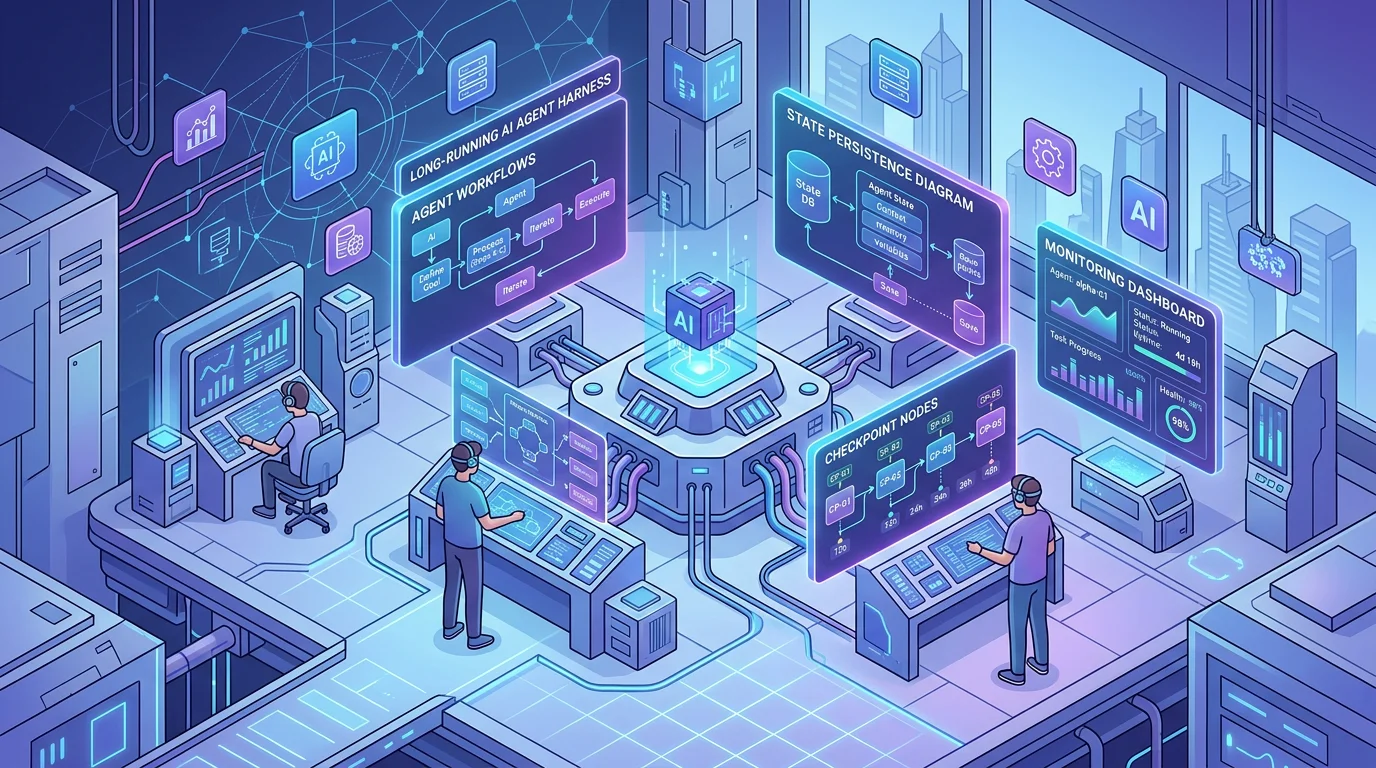 Long-running AI Agent Harness - State Persistence Visualization