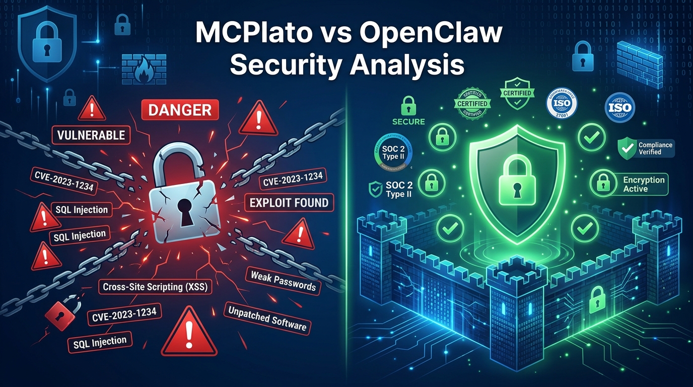 MCPlato vs OpenClaw Security Comparison